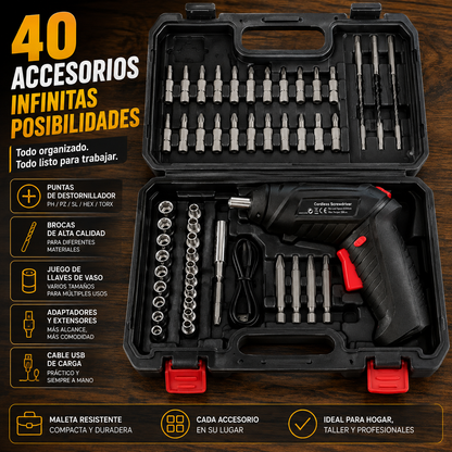 Kit Destornillador Inalámbrico Elétrico