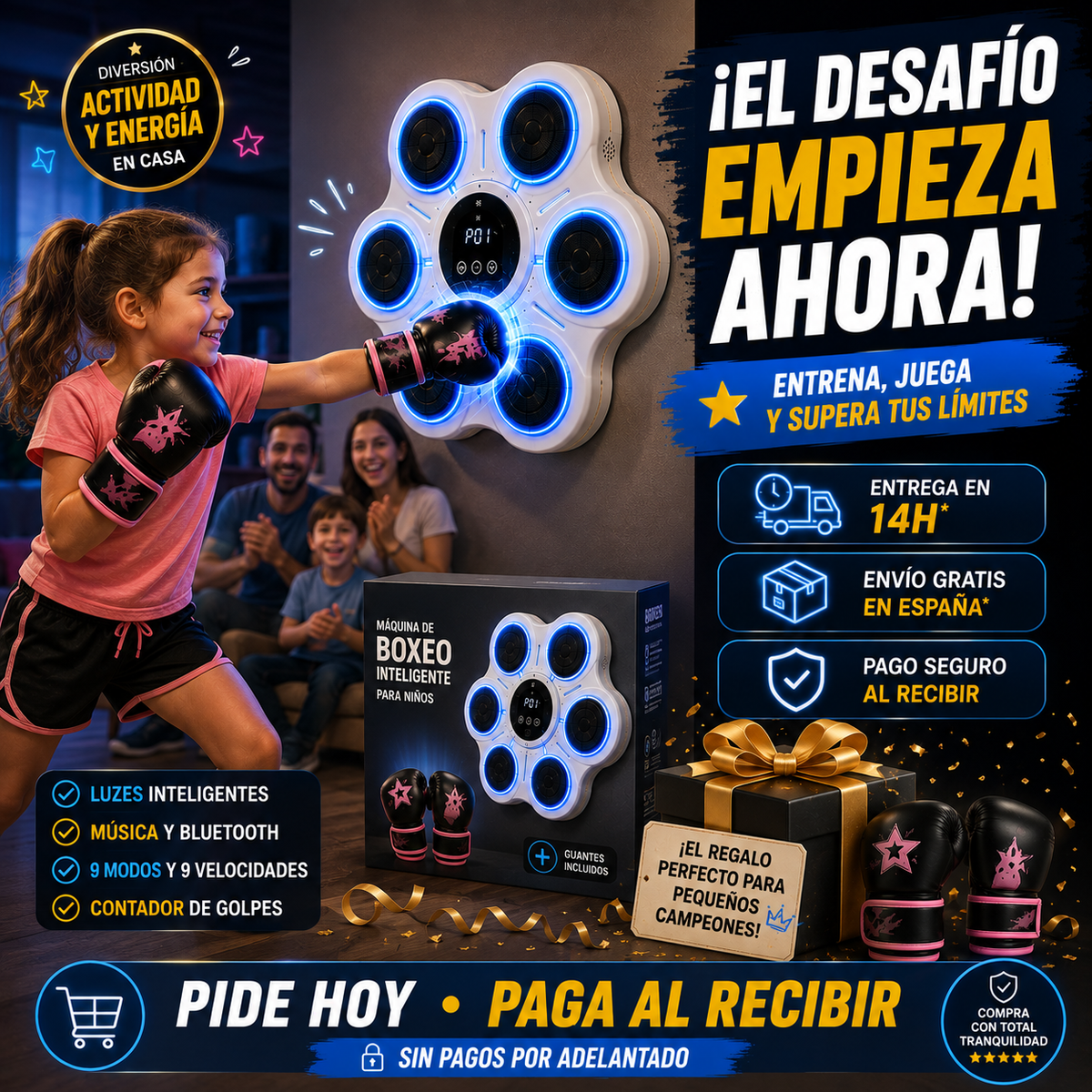 Máquina de Boxeo Inteligente Infantil + Guante