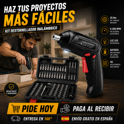 Kit Destornillador Inalámbrico Elétrico