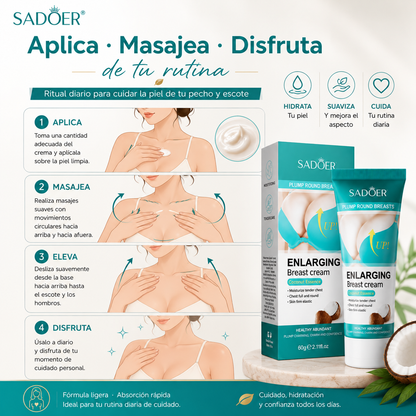SADOER Breast Care Cream – Crema Hidratante para Pecho y Escote con Esencia de Coco